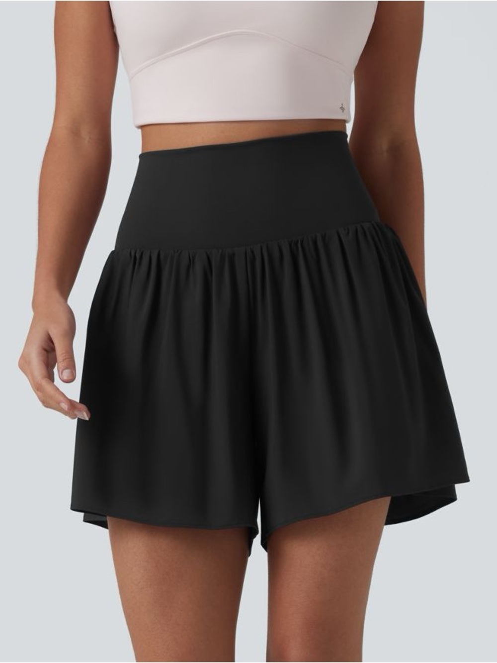 HALARA high rise two in one black 4” athletic shorts lined 2X long